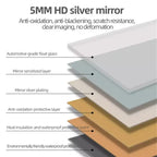 Miroir pleine longueur 70 x 31 pouces, cadre en alliage d'aluminium blanc, à poser ou mural, haute définition, incassable