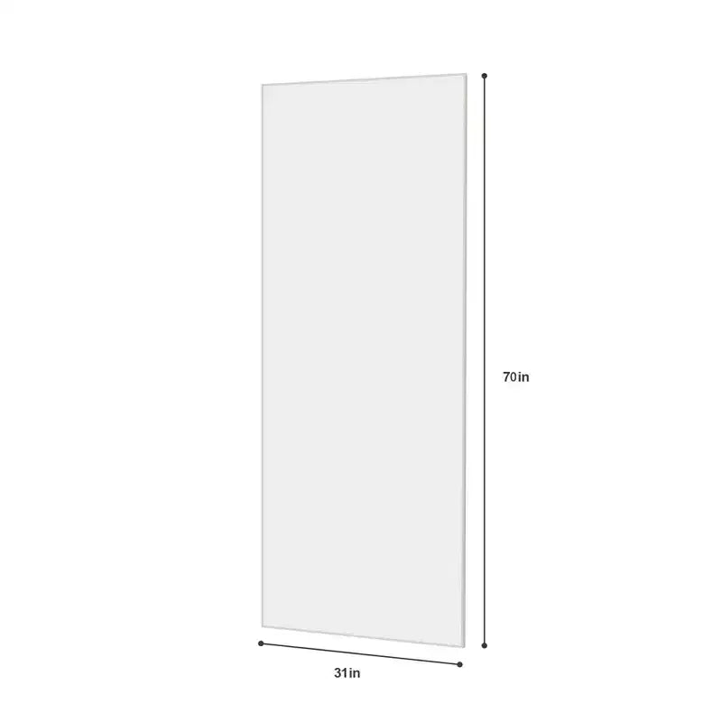 Miroir pleine longueur 70 x 31 pouces, cadre en alliage d'aluminium blanc, à poser ou mural, haute définition, incassable