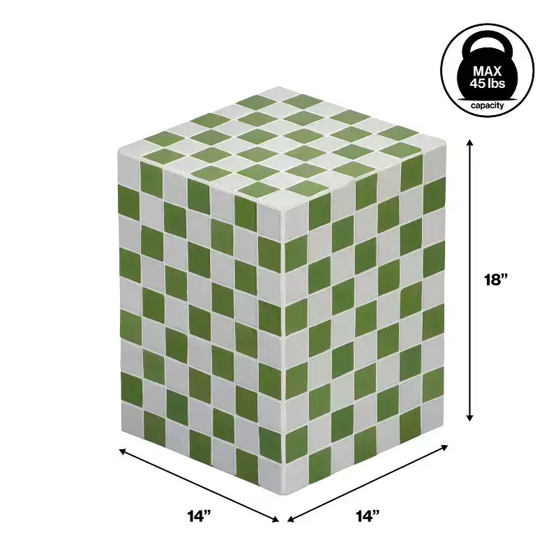 Table d'appoint rectangulaire en céramique carreautée JONATHAN Y Callista, style bohémien moderne