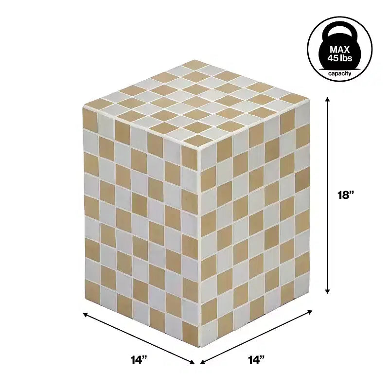Table d'appoint rectangulaire en céramique carreautée JONATHAN Y Callista, style bohémien moderne