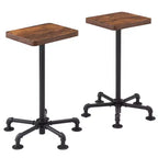 VECELO Counter Height Bar Stools Set of 2, Dining Chairs with Back Legs for Home or Kitchen, Easy Assembly, Brown