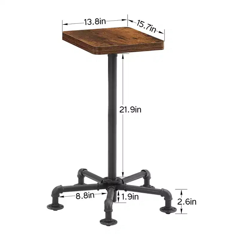 VECELO Tabourets de Bar Hauteur Comptoir Lot de 2, Chaises de Salle à Manger avec Dossier et Pieds pour la Maison ou la Cuisine, Montage Facile, Marron