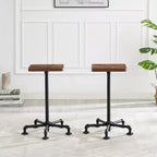 VECELO Tabourets de Bar Hauteur Comptoir Lot de 2, Chaises de Salle à Manger avec Dossier et Pieds pour la Maison ou la Cuisine, Montage Facile, Marron