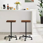 VECELO Tabourets de Bar Hauteur Comptoir Lot de 2, Chaises de Salle à Manger avec Dossier et Pieds pour la Maison ou la Cuisine, Montage Facile, Marron