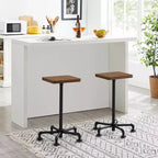 VECELO Tabourets de Bar Hauteur Comptoir Lot de 2, Chaises de Salle à Manger avec Dossier et Pieds pour la Maison ou la Cuisine, Montage Facile, Marron