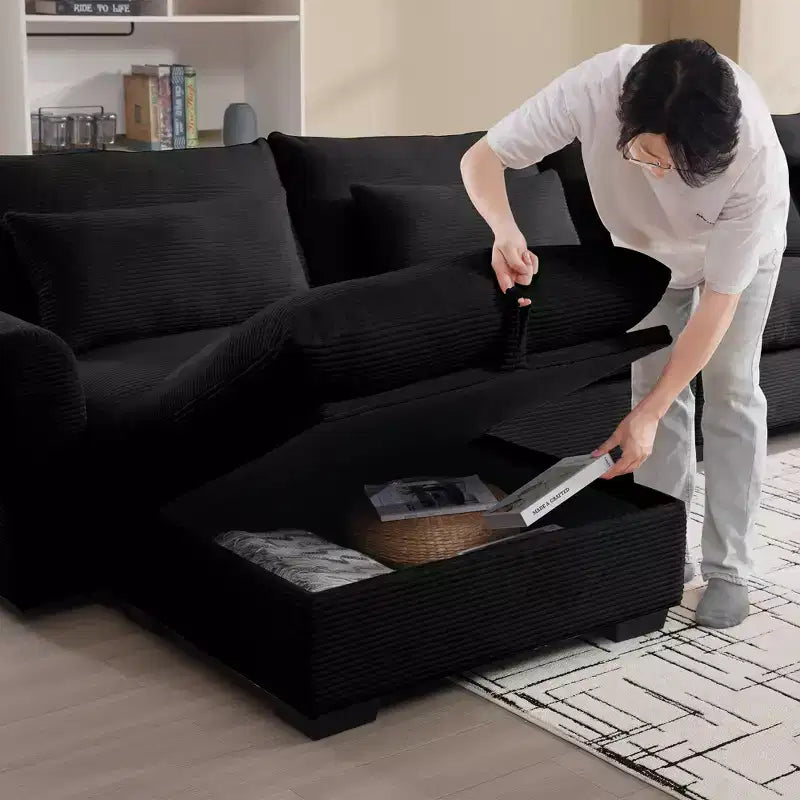 Christopher Knight Home Nelly Pouf de rangement en velours côtelé de 93 cm