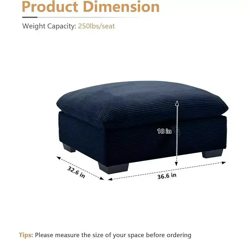 Christopher Knight Home Nelly Pouf de rangement en velours côtelé de 93 cm