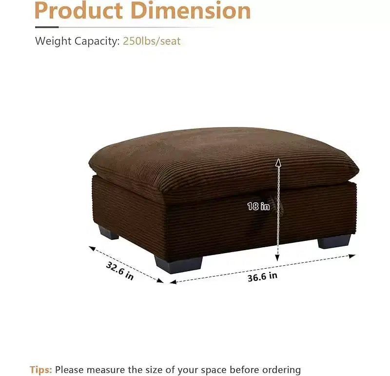 Christopher Knight Home Nelly Pouf de rangement en velours côtelé de 93 cm