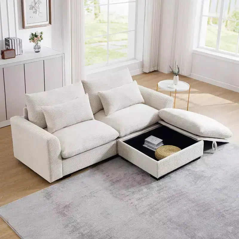 Christopher Knight Home Nelly Pouf de rangement en velours côtelé de 93 cm