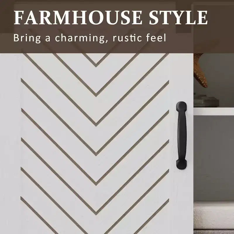 Meuble TV Heynemo Farmhouse pour cheminée de 23 pouces, meuble de divertissement de 34 pouces de haut pour téléviseur de plus de 65 pouces, console TV avec porte coulissante de grange (sans cheminée)