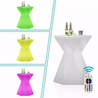 Mjkone 30 H Table de Bar Rechargeable pour Pub à Cocktails, 16 Couleurs RVB Changeantes LED, Étanche, Lumineuse, Tables Basses Lumineuses