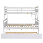 Lit superposé jumeau sur grand lit avec échelle, lit gigogne simple, barrière de sécurité