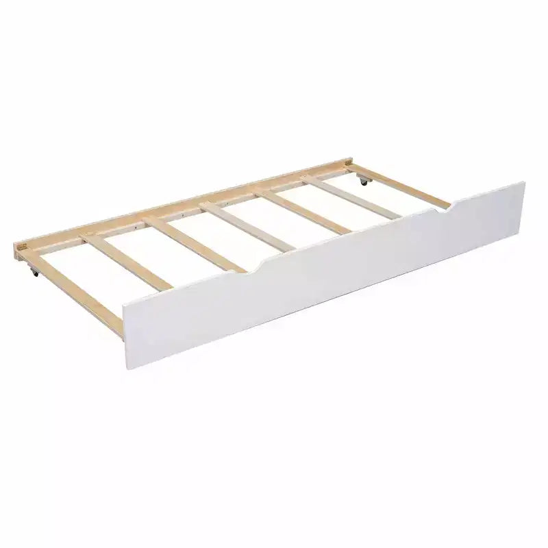 Lit superposé jumeau sur grand lit avec échelle, lit gigogne simple, barrière de sécurité