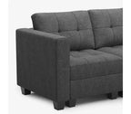 Canapé modulaire tressé Belffin avec assise de rangement et pouf (8 places + 8 côtés)