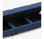 Canapé modulaire tressé Belffin avec assise de rangement et pouf (8 places + 8 côtés)
