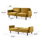 Futon convertible incurvé Best Choice Products, lit de repos à dossier divisé en velours