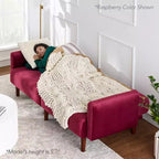 Futon convertible incurvé Best Choice Products, lit de repos à dossier divisé en velours