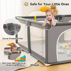 GOTGELIF Parc Bébé 79x79 4 Panneaux Grand et Sécurisé Parc de Jeu Portable