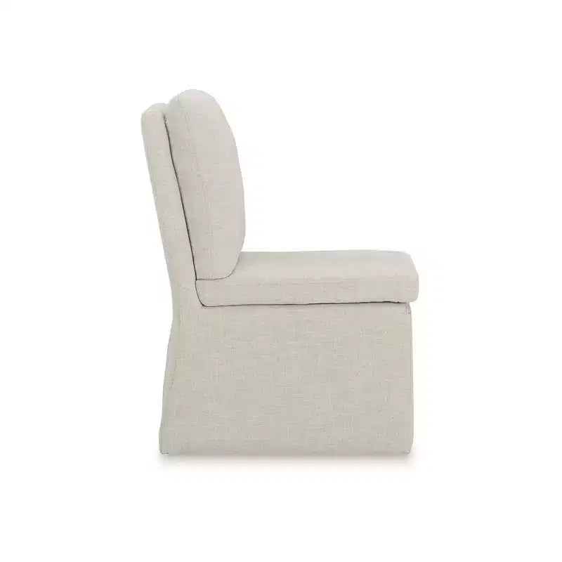 Chaise de salle à manger Krystanza de Signature Design by Ashley, lot de 2, rembourrée avec roulettes, couleur avoine