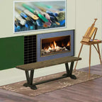 Banc de salle à manger moderne HomeStock avec assise en bois, 60x15x18 pouces, Noir/Espresso