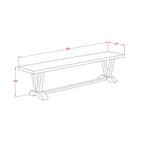 Banc de salle à manger moderne HomeStock avec assise en bois, 60x15x18 pouces, Noir/Espresso