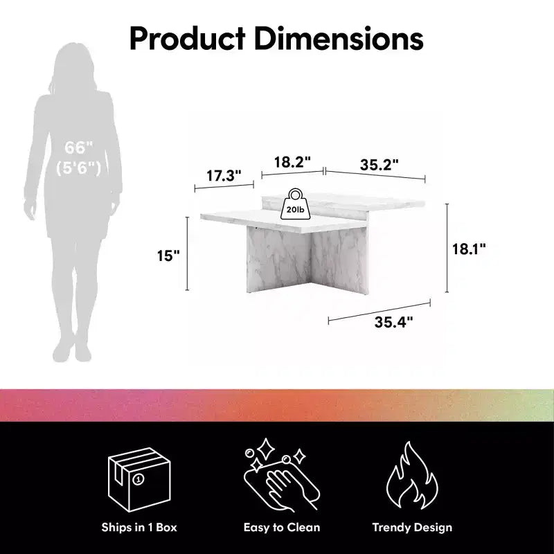 Table basse à deux niveaux Brielle CosmoLiving