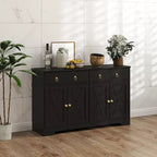 HOMCOM Buffet avec Rangement, Meuble Bas de Style Ferme avec 2 Tiroirs et Portes Coulissantes, Table de Buffet avec Étagères Réglables