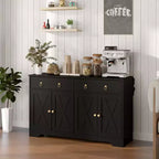 HOMCOM Buffet avec Rangement, Meuble Bas de Style Ferme avec 2 Tiroirs et Portes Coulissantes, Table de Buffet avec Étagères Réglables