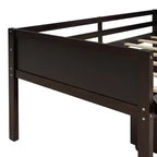 Lit mezzanine Whisen 78,5 long. x 79,2 larg. au design moderne, taille lit jumeau, en bois avec deux boîtes de rangement
