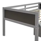 Lit mezzanine Whisen 78,5 long. x 79,2 larg. au design moderne, taille lit jumeau, en bois avec deux boîtes de rangement