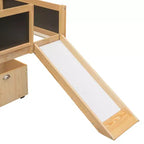 Lit mezzanine Whisen 78,5 long. x 79,2 larg. au design moderne, taille lit jumeau, en bois avec deux boîtes de rangement