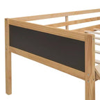 Lit mezzanine Whisen 78,5 long. x 79,2 larg. au design moderne, taille lit jumeau, en bois avec deux boîtes de rangement