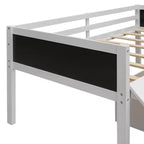 Lit mezzanine Whisen 78,5 long. x 79,2 larg. au design moderne, taille lit jumeau, en bois avec deux boîtes de rangement