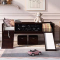 Lit mezzanine Whisen 78,5 long. x 79,2 larg. au design moderne, taille lit jumeau, en bois avec deux boîtes de rangement
