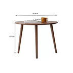 GDFStudio Adolph Table Basse Ovale Mid-Century Moderne 33.46 L en Bois de Chêne Massif à Trois Pieds
