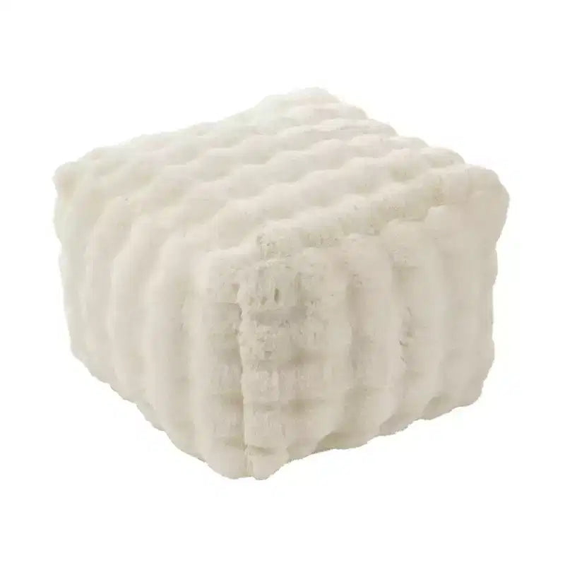 Saro Lifestyle Plush Bubble Faux Fur Pouf