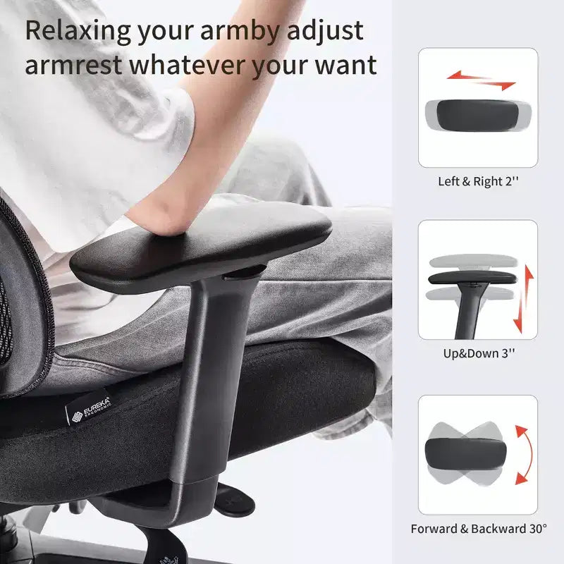 Lark, Chaise de bureau lombaire réglable, noire