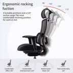 Lark, Chaise de bureau lombaire réglable, noire