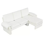 Canapé-lit futon convertible 94W avec dossier réglable, méridienne réversible et accoudoirs amovibles, beige/gris-ModernLuxe