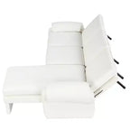 Canapé-lit futon convertible 94W avec dossier réglable, méridienne réversible et accoudoirs amovibles, beige/gris-ModernLuxe