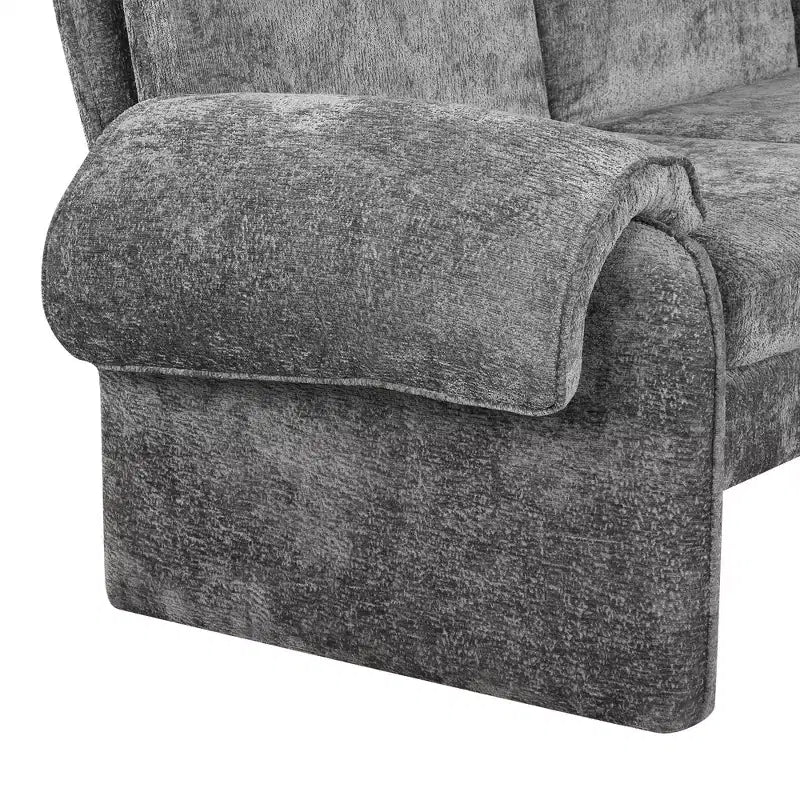 Canapé-lit futon convertible 94W avec dossier réglable, méridienne réversible et accoudoirs amovibles, beige/gris-ModernLuxe