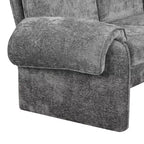 Canapé-lit futon convertible 94W avec dossier réglable, méridienne réversible et accoudoirs amovibles, beige/gris-ModernLuxe