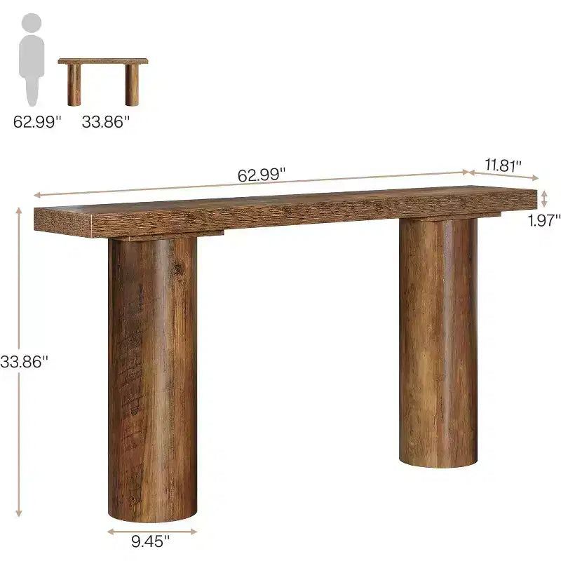 Console étroite en bois Lantine 63