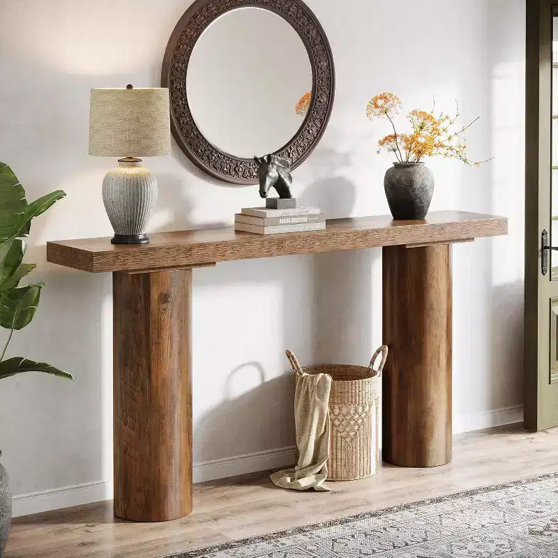 Console étroite en bois Lantine 63
