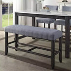 Banc de comptoir Simple Relax en tissu gris et expresso vieilli