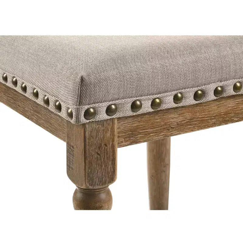 Tabourets de comptoir Simple Relax (lot de 2), revêtement en tissu, chêne vieilli et beige