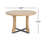 Table de salle à manger ronde Christopher Knight Home Dakota 48 avec cadre rustique en croix