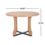 Table de salle à manger ronde Christopher Knight Home Dakota 48 avec cadre rustique en croix