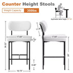 WARMOUNTS Lot de 4 tabourets de bar modernes rembourrés à hauteur de comptoir