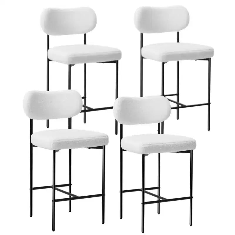 WARMOUNTS Lot de 4 tabourets de bar modernes rembourrés à hauteur de comptoir